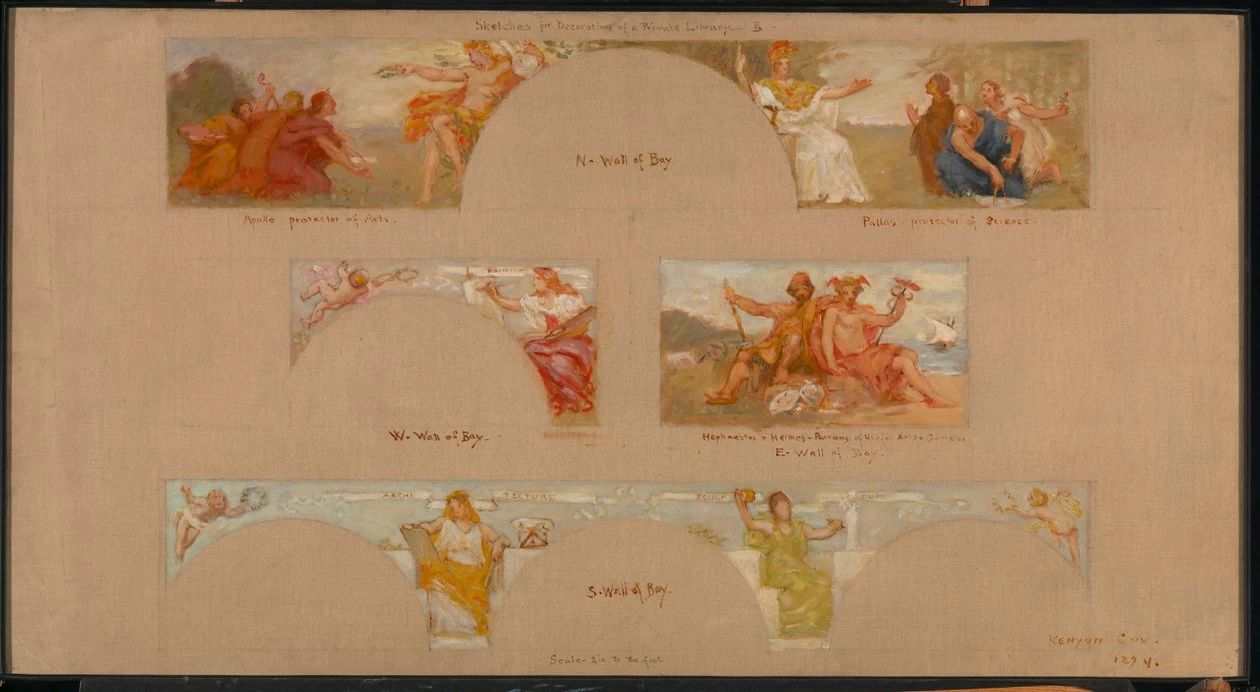 Bozzetti per una decorazione di una biblioteca privata B, 1894